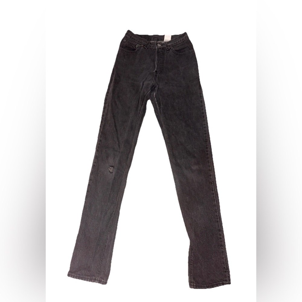 Rare Vintage 1990s Women's Charcoal Grey Black Levis 501s sz.3 Made in U.S.A